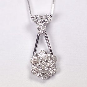 K10WG・ダイヤモンド0.5ct（SIクラス・鑑別書カード付） アニバーサリー10ペンダント（ネックレス） スウィートテン ダイヤモンド ネックレス ホワイトゴールド