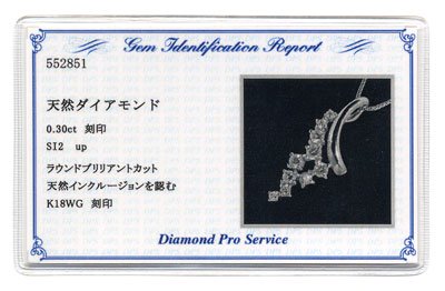 K18WG・ダイヤモンド0.3ct（SIクラス・鑑別書カード付）　スターダスト１０ペンダント（ネックレス）