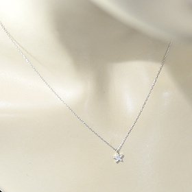 K10WG・ダイヤモンド0.02ct　スターパヴェペンダント（ネックレス）