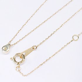 K10・ダイヤ0.03ct　プチドロップネックレス