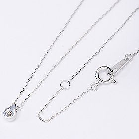 K10WG・ダイヤ0.03ct　プチドロップネックレス