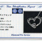 プラチナ・ダイヤモンド0.03ct（H&C・鑑別書カード付）　ハートペンダント（ネックレス）