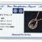 K18PG・ダイヤモンド0.04ct（H&C・鑑別書カード付）　シズクペンダント（ネックレス）