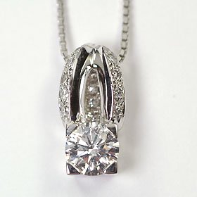 プラチナ・ダイヤモンド0.5ct（Hカラー・SI・GOOD・鑑定書付） エレガンスペンダント（ネックレス）