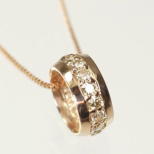 K18PG・ダイヤモンド0.2ct　エタニティーペンダント（ネックレス）