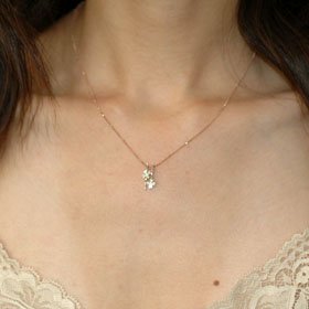 K18PG・ダイヤモンド0.2ct アニバーサリー10ペンダント（ネックレス