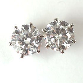 プラチナ・ダイヤモンド1.0ct（Hカラー・SIクラス・GOOD・鑑定書付） スタッドピアス 一粒ピアス 1カラット
