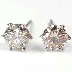 プラチナ・ダイヤモンド1.0ct スタッドピアス 1カラット 一粒ピアス