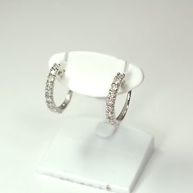 K18WG・ダイヤモンド0.5ct エタニティーピアス エタニティ フープ クロッシング ピアス