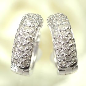 K18WG・ダイヤモンド0.5ct　中折れパヴェピアス