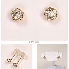 K18YG・ダイヤモンド0.2ct（SIクラス・鑑別書カード付）　クラシカルフラワーピアス