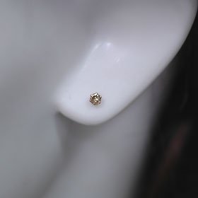 K18PG・ブラウンダイヤモンド0.2ct　スタッドピアス