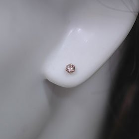 K18PG・ブラウンダイヤモンド0.3ct　スタッドピアス