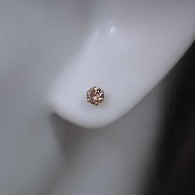 K18PG・ブラウンダイヤモンド0.4ct　スタッドピアス