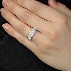 K18WG・ダイヤモンド1.0ct（SIクラス・鑑別書カード付）　パヴェリング