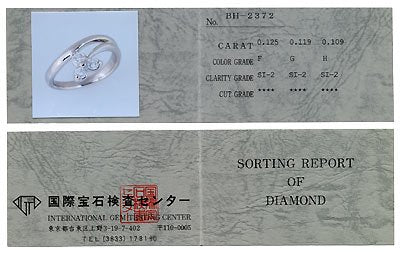 プラチナ・ダイヤモンド0.3ct（Hカラー・SI・鑑定書カード付）　スリーストーンリング