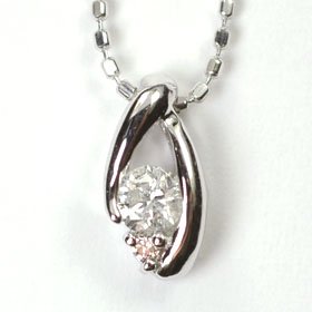 K18WG・ダイヤ0.1ct＆ピンクダイヤモンド0.01ct（鑑別書カード付