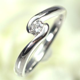 K18WG・ダイヤモンド0.18ct（Hカラー・SI・GOOD・中宝鑑定ソーティング付）　シンプルリングB