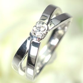 K18WG・ダイヤモンド0.18ct（Hカラー・SI・GOOD・中宝鑑定ソーティング付）　シンプルリングC