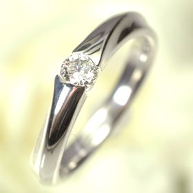 K18WG・ダイヤモンド0.18ct（Hカラー・SI・GOOD・中宝鑑定ソーティング付）　シンプルリングD