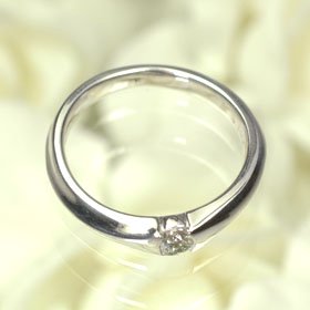 K18WG・ダイヤモンド0.18ct（Hカラー・SI・GOOD・中宝鑑定ソーティング付）　シンプルリングD