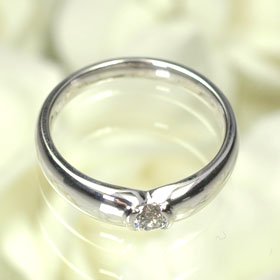 K18WG・ダイヤモンド0.18ct（Hカラー・SI・GOOD・中宝鑑定ソーティング付）　シンプルリングE