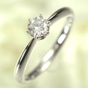 プラチナ・ダイヤモンド0.3ct（Hカラー・SI・GOOD・鑑定書付）　シンプルリング