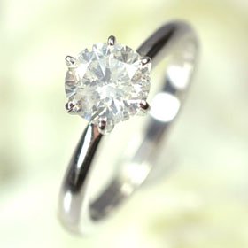 プラチナ ダイヤモンド1.0ct（Iカラー・I1・鑑定書付） シンプルリング 婚約指輪