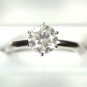 プラチナ ダイヤモンド1.0ct（Iカラー・I1・鑑定書付） シンプルリング 婚約指輪