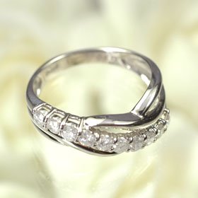 プラチナ ダイヤモンド0.5ct スウィートテンリング