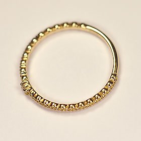 K18・ダイヤモンド0.03ct　クラシカルシンプルリング