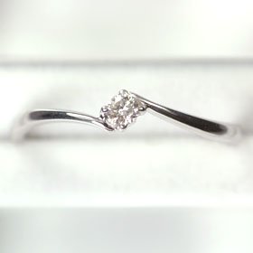 K18WG・ダイヤモンド0.05ct　シンプルリング