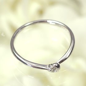 K18WG・ダイヤモンド0.05ct　シンプルリング