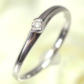 K18WG・ダイヤモンド0.05ct　シンプルリング