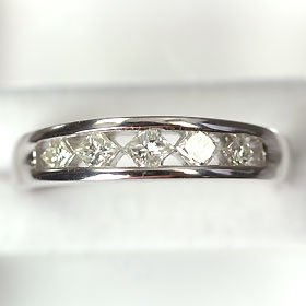 プラチナ・ダイヤモンド0.3ct（鑑別書カード付）　プリンセス５リング