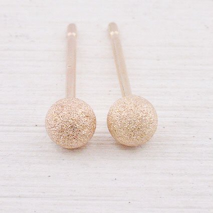 K18PG フラッシュボールピアス 3mm ピンクゴールド