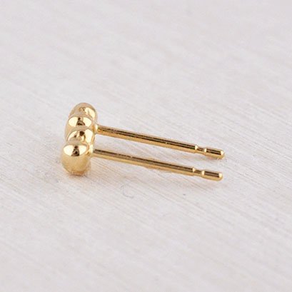 K18 ぷっくりハートピアス 3mm イエローゴールド