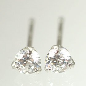 プラチナ・スーパーCZ(3mm)　スタッドピアス（3本爪）