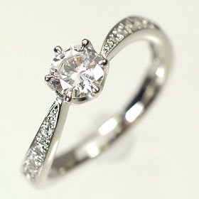 【婚約指輪】プラチナ・ダイヤモンド0.5ct（H・SI・GOOD・鑑定書付）　エンゲージリング