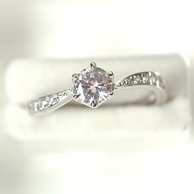 ダイヤモンド鑑定書付き　H&Cプラチナ　リング 婚約指輪】プラチナ・ダイヤモンド0.5ct（F・VVS・3EX・H&C・鑑定書付