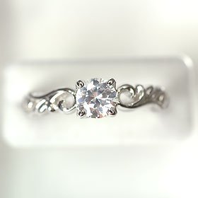 【婚約指輪】プラチナ・ダイヤモンド0.5ct（F・VS・3EX・H&C・鑑定書付）　エンゲージリング