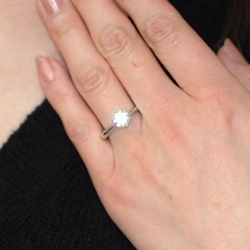 婚約指輪】プラチナ・ダイヤモンド1.0ct（H・SI・GOOD・鑑定書付