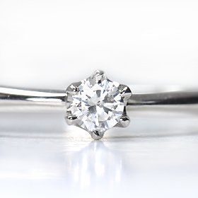 婚約指輪 プラチナ・ダイヤモンド0.1ct（SIクラス・鑑別書カード付）エンゲージリング プロポーズリング