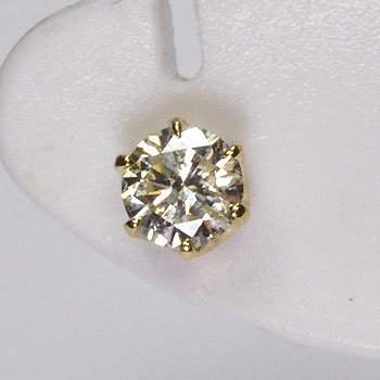K18・ダイヤモンド0.3ct（SIクラス・鑑定カード付） スタッドピアス 18金 イエローゴールド 一粒ピアス