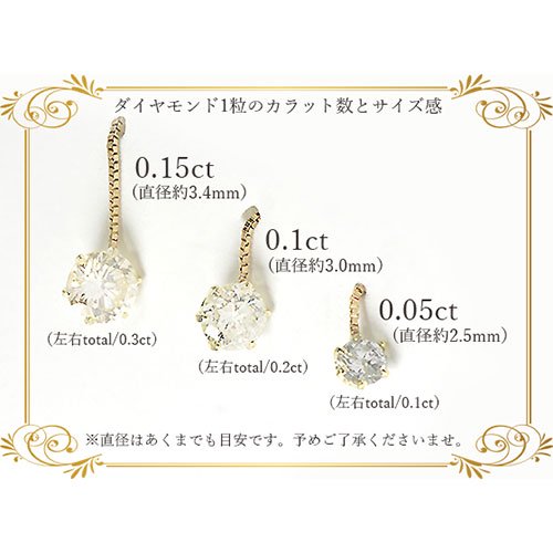 期間限定セール！６９％OFF！K10YG・ダイヤモンド0.1ct アメリカンピアス