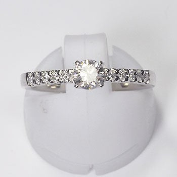 婚約指輪 プラチナ・ダイヤモンド0.45ct（SIクラス・鑑別書カード付） エンゲージエレガンスリング プロポーズリング