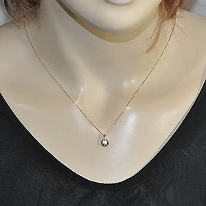 K18・ダイヤモンド0.902ct（FB・SI2・鑑定書付） 一点留めペンダント（ネックレス）