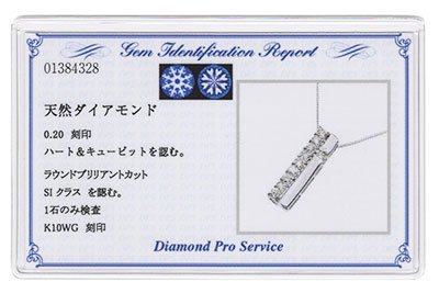 K10WG・ダイヤモンド0.2ct（SIクラス・H&C・鑑別書カード付） スウィートテン ダイヤモンド ネックレス