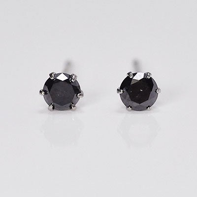 K10WG・ブラックダイヤモンド0.2ct スタッドピアス