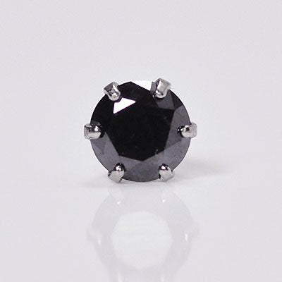 プラチナ・ブラックダイヤモンド0.2ct シングルピアス 片耳用